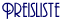 PREISLISTE